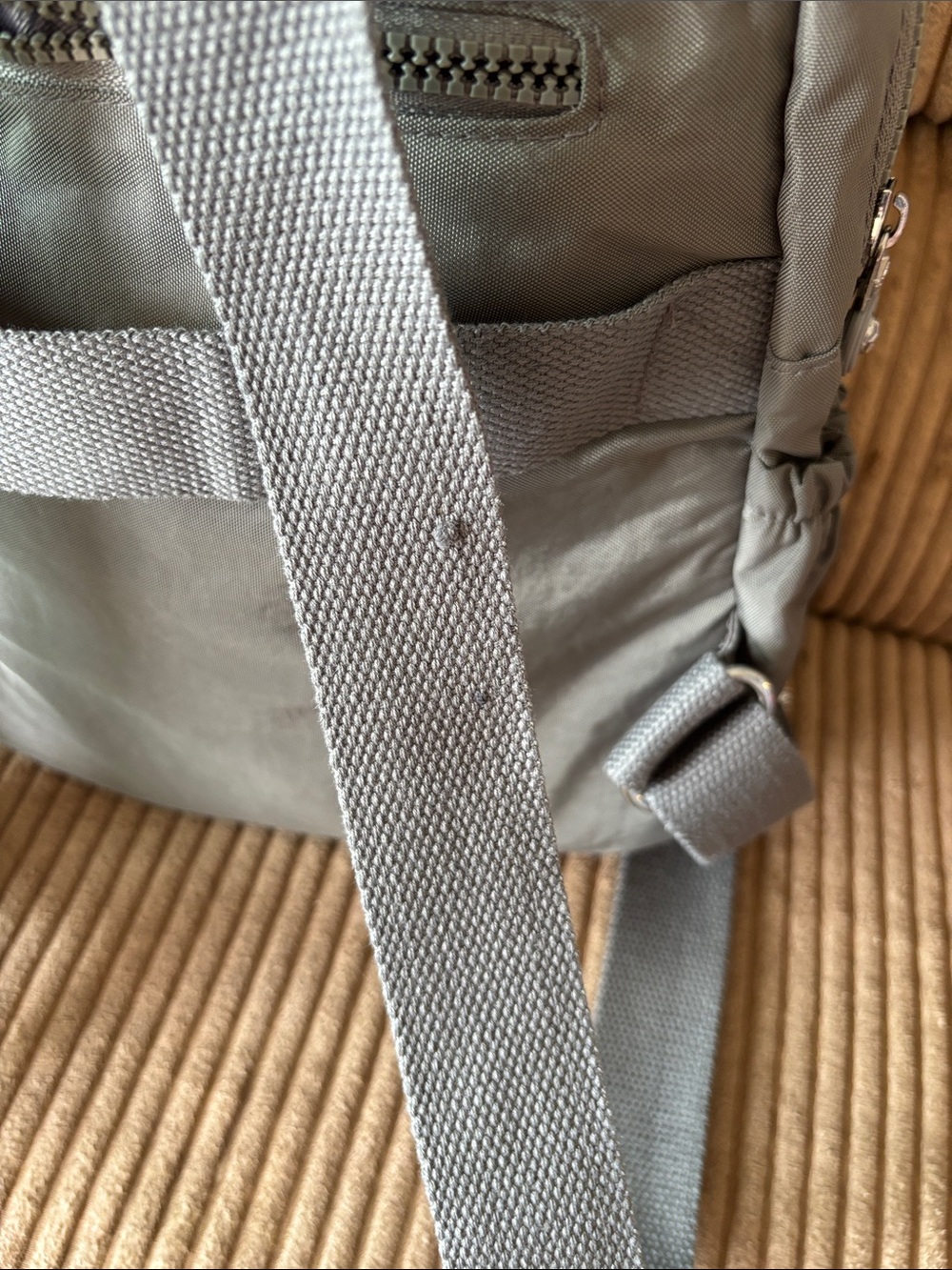 Gray nylon backpack - Picture 3 of 11